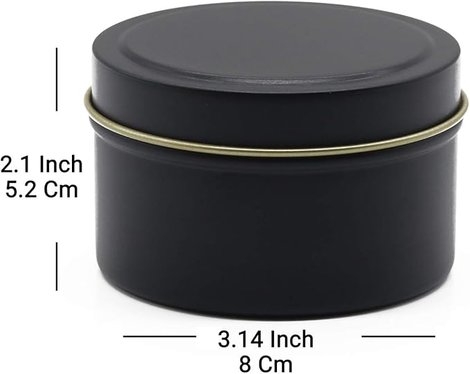 Aroparc Candle Tins 8oz, 24 Piece, Bulk Containers for Candle Making Jars with Lids - Black