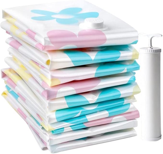 Vacuum Bstorage Bhome Organizer Foldable Clothes Organizer Seal Compressed Travel Saving Bpackage with Hand Pump/Multicolor/70 * 50Cm*10Pcs