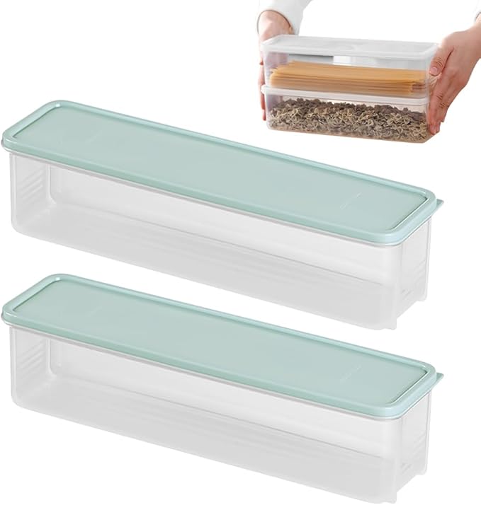 Storage & Crisper Boxes, 2025 New Durable Food Storage Containers, Stackable Refrigerator Organizer for Kitchen, Airtight Food Box with Lids, Fresh-Keeping Container Suitable (Blue, 2pcs)