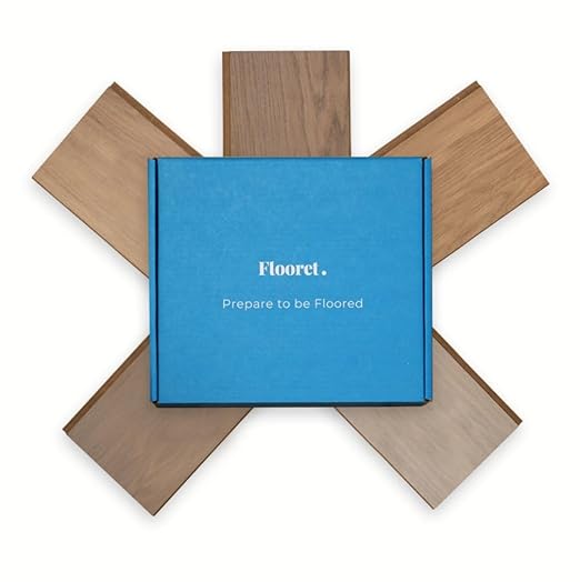 Flooret Engineered Hardwood Plank Flooring Silvan 6" Bestsellers Sample Kit | 5 Pieces of 12" Cut Samples from Real Planks | DIY Click or Glue Installation, Real Wood Wear Layer, and Scratch Resistant