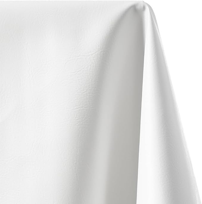 Ottertex Vinyl Fabric Faux Leather Pleather Upholstery 54" Wide by The Yard (10 Yard, White)