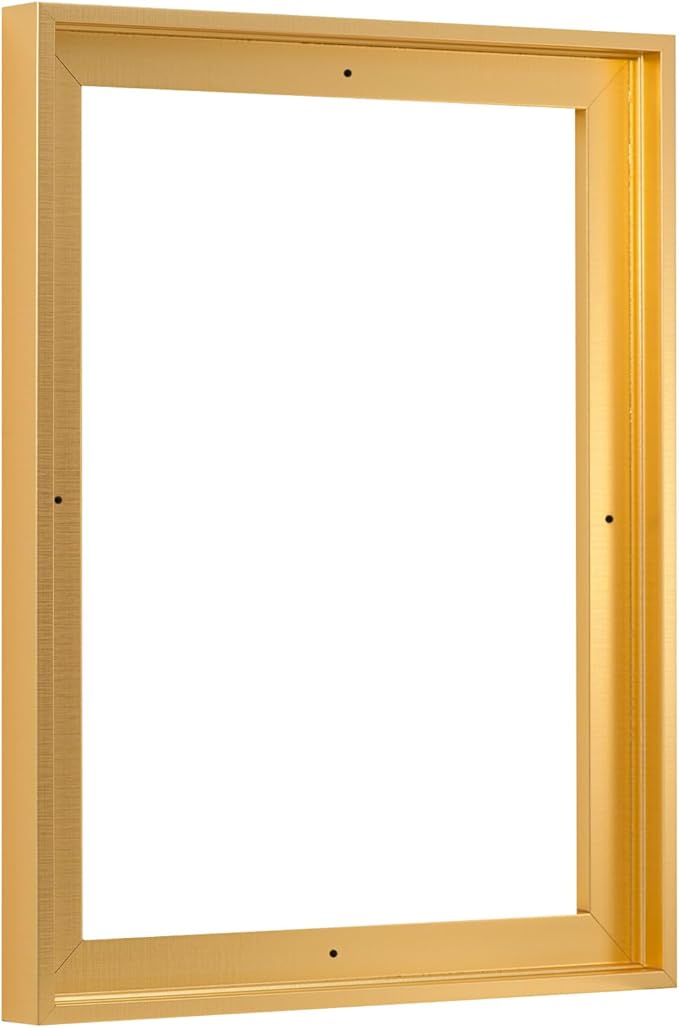 Pixy Canvas Floater Frame 16x32 for 3/4 (0.75) inch Deep Canvas Paintings/Canvas Prints/Wood Canvas Panels/Wall Art/Wall Decor/Home Decor/Artwork (Brass Gold, 16 x 32 inch, Portrait)