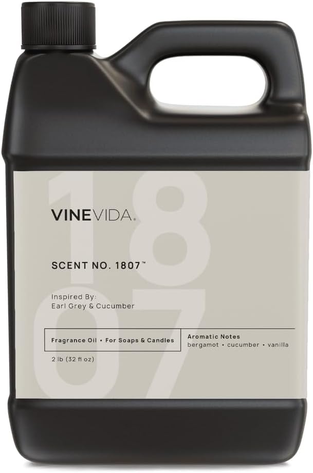 VINEVIDA [32oz] Earl Grey & Cucumber Fragrance Oil for Candle Making - Natural Candle Oil Scents - Soap Making Essential Oil - Made in USA