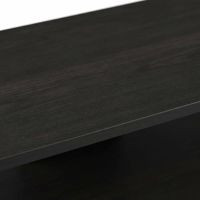 Furnifact Espresso/Black Wood 3-Tier TV Stand, for up to 40-inch TVs, Stylish, Functional, Ample Storage, Modern Design, Living Room, Entertainment Space