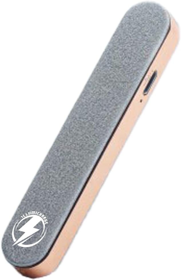 Slide Electric Lighter - Car Vintage Style, White Textured & Rose Gold Trim, Oval Shaped, Sleek & Portable Design, Lip Stick Size, Rechargeable, Windproof