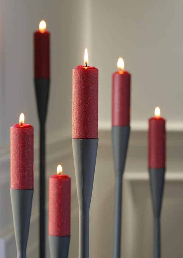 Root Candles Unscented Dinner Candles Premium Beeswax Blend Boxed Candle Set, 5-Inch, Red, 8-Count