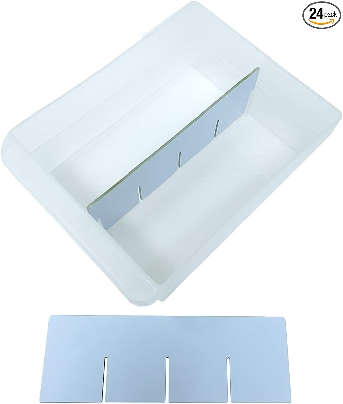 (24-Pack) Large Drawer Configurable Length Dividers compatible with Akro-Mils Plastic Storage Craft Cabinets, (Dividers Only)