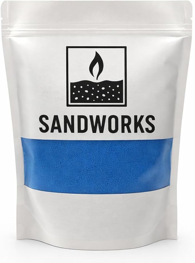 Sand Wax Candle Making Kit – 5 Wooden Wicks & 15 Cotton Wicks, 500 g Premium Fragrance-Free Sand Wax (Deep Tide Blue)