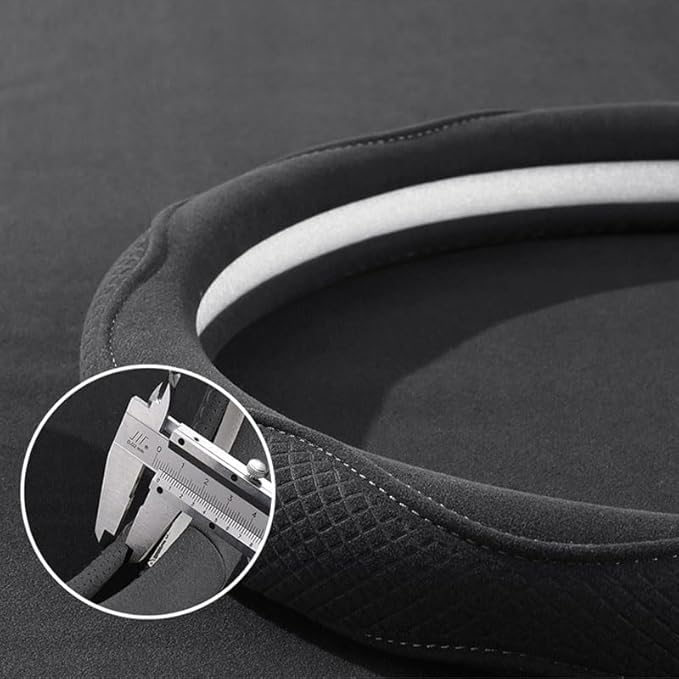 Car Steering Wheel Cover for Sonata SEL 2024, Leather Elastic Steering Wheel Protector Breathable Anti-Slip Steering Wheel Covers, Gray-D