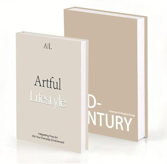 Decorative Books for Home Decor,2 Pcs Modern Minimalist Faux Book for Home Decoration,Coffee Table Decor,Living Room Aesthetic Accent (E4)