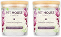 One Fur All Pet House Candle 2 Pack - Plant-Based/Soy - Clean Burning Scented, Long Lasting Pet Odor Candle for Home - Lavender Green Tea