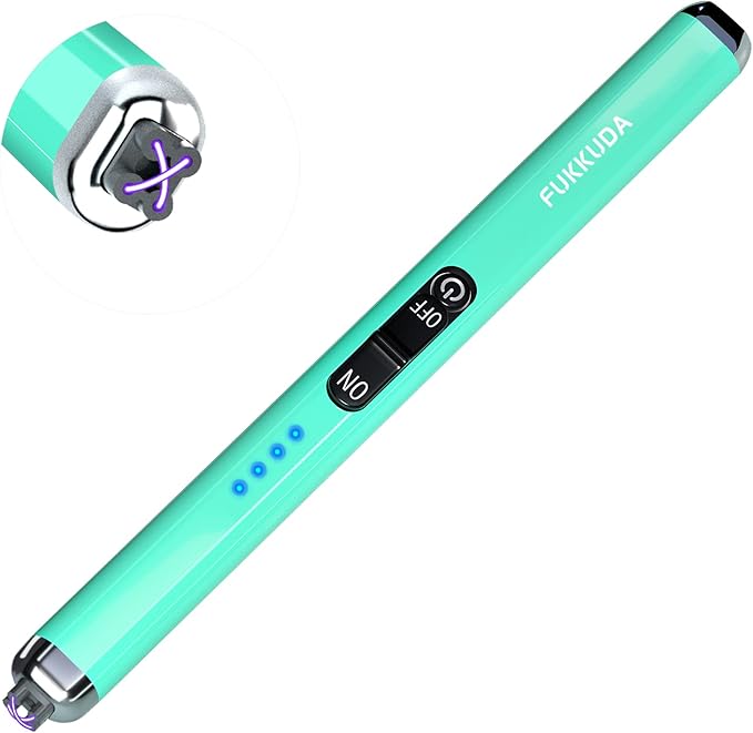 【Upgraded】 Dual Arc Electric Candle Lighter Rechargeable USB Lighter Plasma Arc Lighters for Candle (Teal Blue)