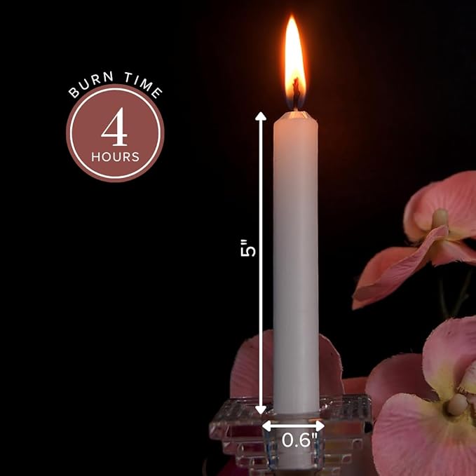 Simply Soson Vigil White Taper Candles Bulk - 102 Church Candles with drip Protectors - White Candle, Ritual Candles, Memorial Tapered Candle