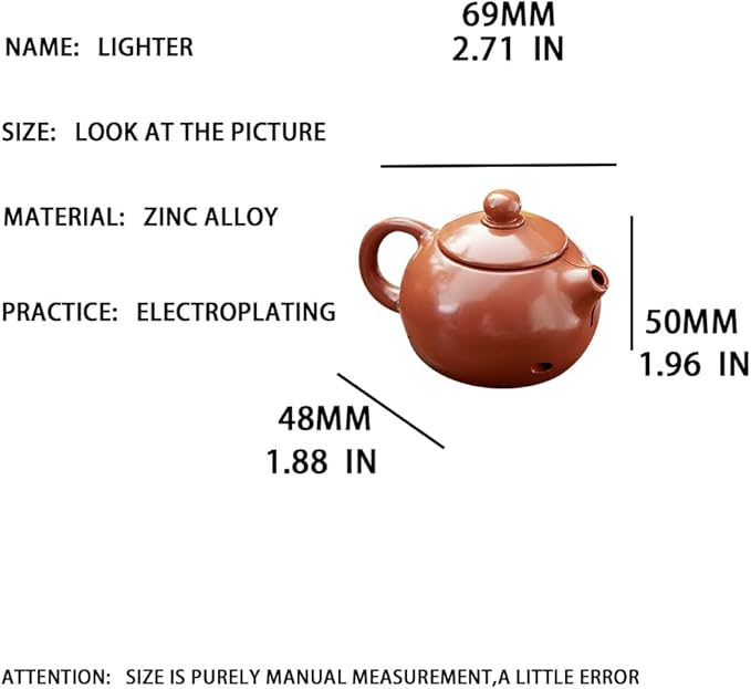 Cool Windproof Jet Trench Teapot Lighter - Unique Cute Creative Decoration, Birthday Candle Gift for Men (Black)