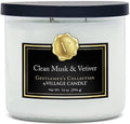 Village Candle Clean Musk & Vetiver Medium Bowl, 14oz, White, 1 count