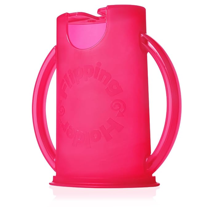 Flipping Holder Squeeze Proof Food Pouch Holder for Toddlers, Babies, Kids, Mess Free No Squeeze Juice Box Drink and Applesauce Snack Holder with Easy Grip Handles and Lid