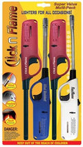 Click n Flame Utility Lighter 4-Pack - Wind Resistant Flexible Shaft Multi Purpose Lighter for BBQ, Kitchen, Candle, Fireplace, Grill