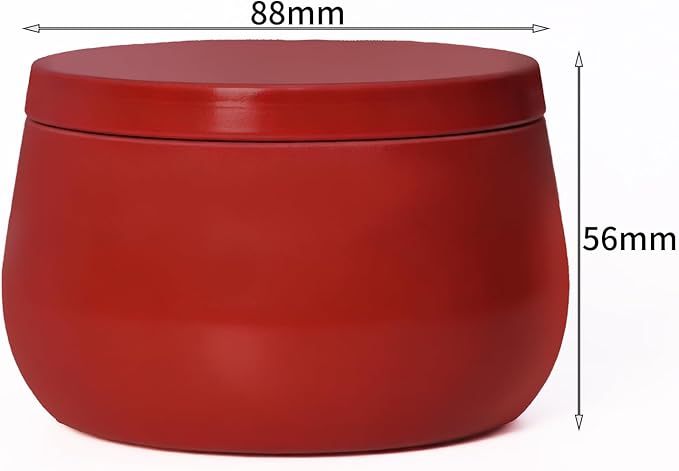 8oz Candle Tins | 24-Pack Premium Full Red 8 OZ Metal Candle Jars with Lids for Making Candles, Bulk Empty Candle Containers for Home DIY and Small Business