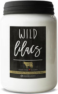 Milkhouse Candle Company - Wild Lilacs - 26oz Beeswax and Soy Candles - Farmhouse Collection - 100% Natural, Paraffin Free, with Premium Fragrance Oil, Glass Jars with Lids