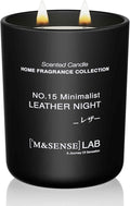 M&SENSE Natural Soy Large Candle| Leather Night | 16.6 oz, 95H Burn | Mini Spring Scented Candles for Relaxation, Valentines Day Gift, Home Décor | for Bedroom, Office, Party