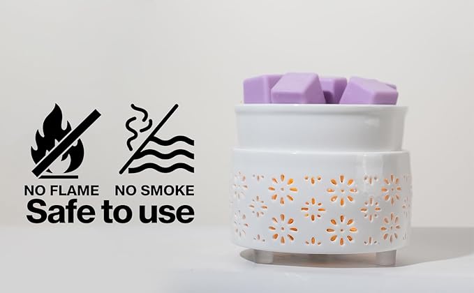 Ceramic Electric Wax Melt Warmer & Cube Oil Melter Cute Small Warmers Aromatherapy for Home Decorative Burner Melts Scented Candle Tart Scent Warm Fragrance