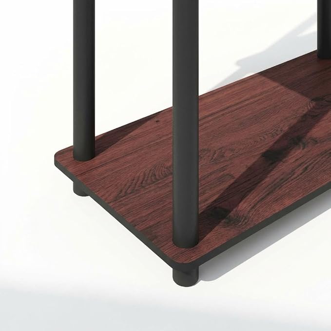 Furnifact Dark Cherry Black Bookcase with Sturdy Wooden Construction, Elegant Storage Solution, Modern Design for Home and Office Organization