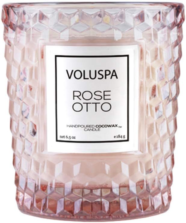 Voluspa Rose Otto, Classic Candle Jar, 6.5 Ounce, 40 Hour Burn Time, Coconut Wax for Clean Burning, Handcrafted in The USA