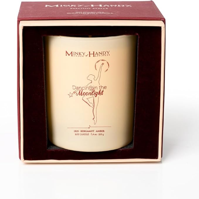 Scented Candles - Luxury Soy with Iris Bergamot Amber Fragrance- Hand Poured Long-Lasting Jar Candle - Dancing in The Moonlight