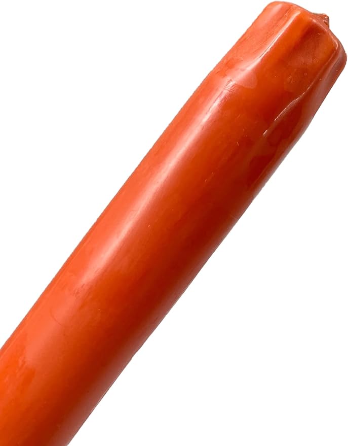 D'light Online Elegant 12" Unscented Cinnamon Burnt Orange Taper Candles Premium Quality Hand-Dipped Tapered Candles, Dripless and Smokeless - Set of 12 Individually Wrapped (12 Inch, Cinnamon)