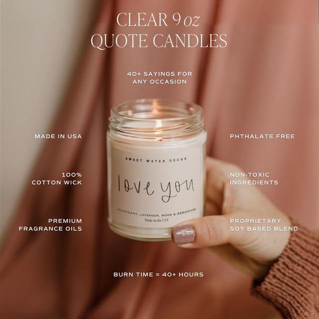 Sweet Water Decor The Best Is Yet To Come, Sea Salt Citrus Musk Amber Scent, 9oz Soy Candle, Gold Lid, Non-Toxic, Gift for Engagement, Graduation, Retirement, Wedding, Bridal Party, 40+ Hour Burn Time