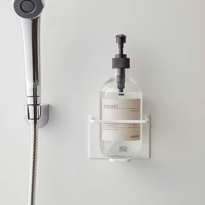 Yamazaki 5508 Magnetic Bathroom Tube & Bottle Holder, Large, White, Approx. 4.3 x 3.2 x 4.3 inches (11 x 8.2 x 11 cm), Tower Floating Storage, Shampoo, Body Soap Holder, Bathroom Storage