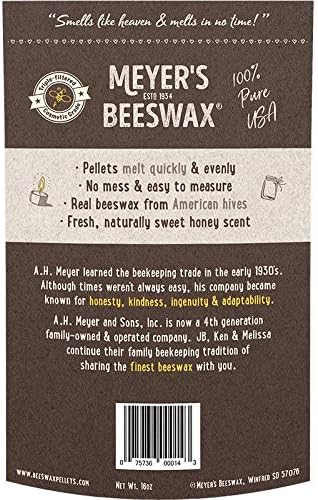 Meyer's Pure Domestic USA Beeswax, Not Imported, Additive Free Triple Filtered Pellets for All Your Do It Yourself