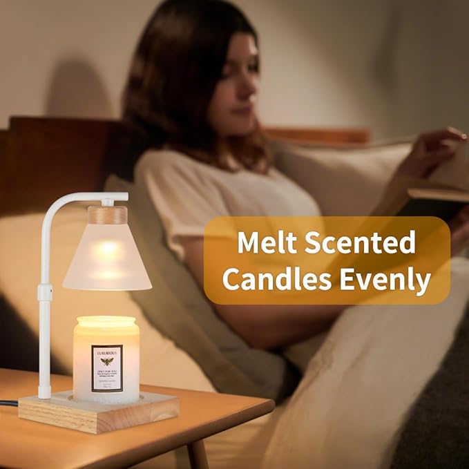 nawaza Dimmable Candle Warmer Lamp Electric Light for Candle Melter Scented Candles Top-Down Melting, Scented Wax Warmer for Home Offices Decor, Birthdays Gifts for Women Mom Grandma(White)