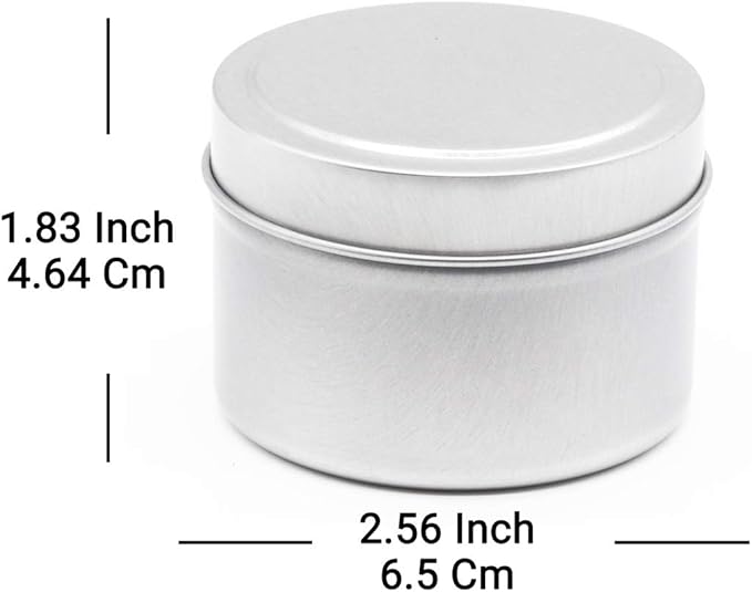 Silver Candle Tins 4oz with Lids, 24 Piece Candle Containers, Bulk Candle Jars for Candle Making - Silver