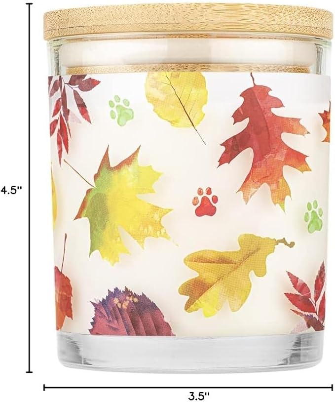 One Fur All Pet House Fall Candles, Long Lasting, Clean Burning, Soy Wax Scented Candles for Pet Odor, Falling Leaves, 2 Pack