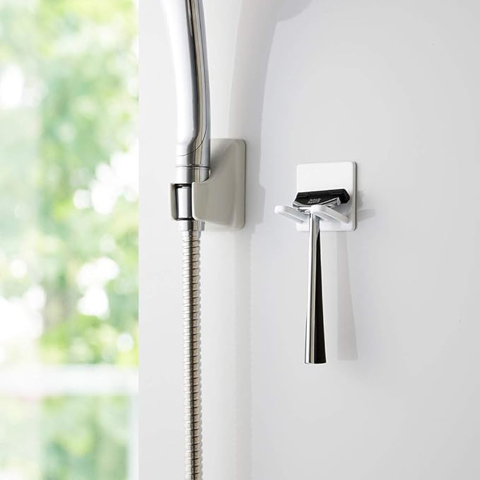 Yamazaki 4706 Tower Magnetic Bathroom Shaver Holder, White, Approx. 2.0 x 1.6 x 2.0 inches (5 x 4 x 5 cm)
