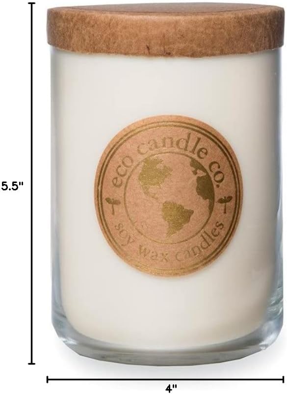 ECO CANDLE CO. Recycled Candle, Sanctuary, 26 oz. - Scents of Black Orchid, Ginger, Cardamom, Lily, Leather, Amber, & Kyara - 100% Soy Wax, No Lead, Kraft Paper Label & Lid, Hand Made