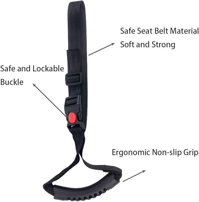 Car Handle 1 Piece Portable Automotive Handle Assistance Mobility Aid Adjustable Auto Assist Grab Bar Vehicle Seat Transfer Handles Handicapped Accessories for Able Elder - Black