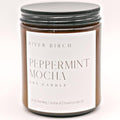 River Birch Candles Peppermint Mocha Scented Candle | Premium, All-Natural, Non-Toxic, Soy Amber Candles | 8.5oz 40 Hr Burn Time | Cozy Relaxing Gifts for Home