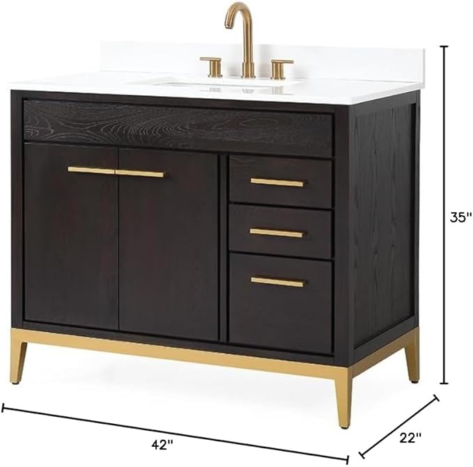 Tennant Brand 42 inch Modern Style Beatrice Bathroom Sink Vanity (Wenge/Espresso, 42 inch)
