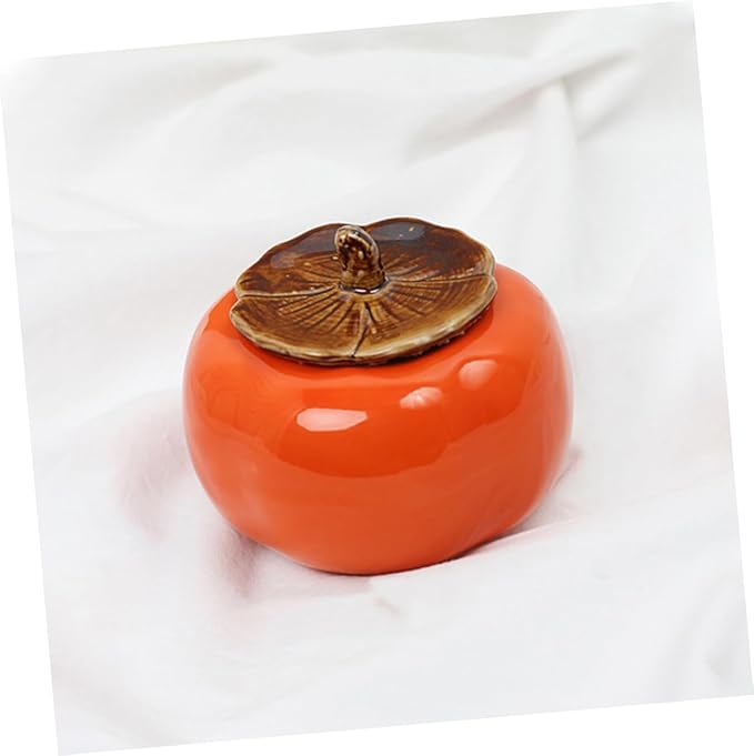 DIY Scented Candle Cup Ceramic Mason Jar Holder Persimmon Shape Craft Candle Container