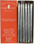 D'light Online Elegant 12" Unscented Metallic Silver Taper Candles, Premium Quality Hand-Dipped Tapered Candles, Dripless and Smokeless - Set of 12 (12 Inch, Metallic Silver)