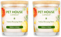 One Fur All Pet House Candle 2 Pack - Plant-Based/Soy - Clean Burning Scented, Long Lasting Pet Odor Candle for Home - Fresh Citrus