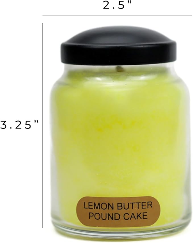 A Cheerful Giver - Lemon Butter Pound Cake Baby Scented Glass Jar Candle (6oz) with Lid & True to Life Fragrance Made in USA