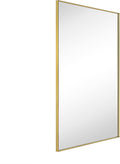 TEHOME Gold Bathroom Vanity Mirror with Squared Corners, 24x36'' Brushed Brass Rectangle Stainless Steel Metal Framed Mirror for Bathroom