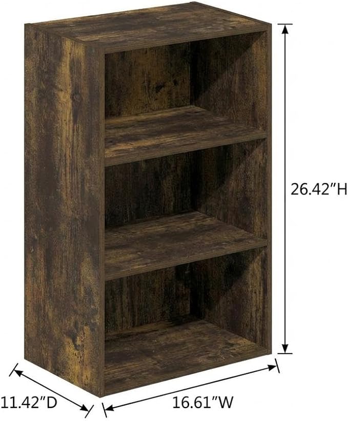 Furnifact Amber Pine Bookcase with Classic Wooden Design, Durable Construction, Elegant Storage Solution for Living Room or Office