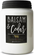 Milkhouse Candle Company - Balsam & Cedar - 26oz Beeswax and Soy Candles - Farmhouse Collection - 100% Natural, Paraffin Free, with Premium Fragrance Oil, Glass Jars with Lids