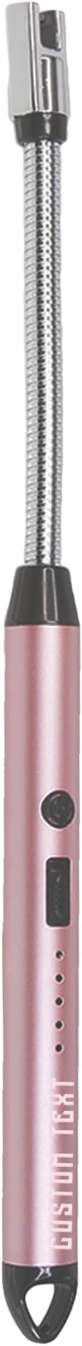 Custom Extra Long Electric Lighter, USB Rechargeable Candle Lighter, Reusable Electric Lighter with Charger for Indoor and Outdoor, Camping Essential for Men and Women, Engravable Designs (Rose Gold)