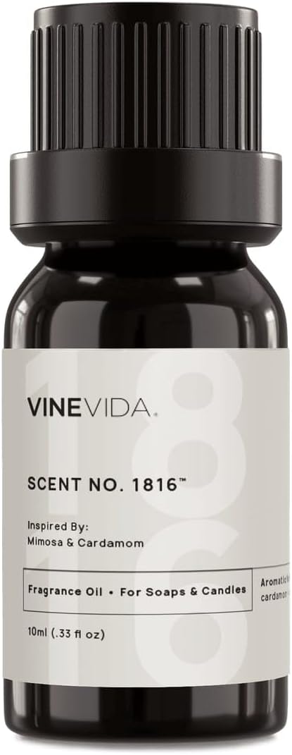 VINEVIDA [10mL] Mimosa & Cardamom Fragrance Oil for Candle Making - Natural Candle Oil Scents - Soap Making Essential Oil - Made in USA