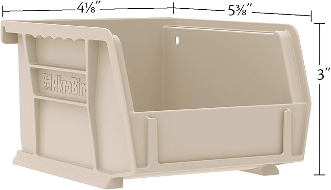 Akro-Mils 30210 AkroBins Plastic Storage Bins, Space-Saving Stackable Bins for Garage, Pantry, Craft Organization, 5" x 4" x 3", Clear, 24-Pack